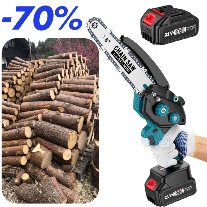 Motosierra inalámbrica de 6 pulgadas con 2 baterías